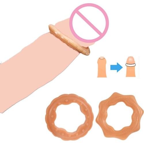 3PCS Silicone Foreskin Penis Ring Erection Enhancer Enhancement Delay Ejaculation Cock Ring Prolong Device Sex Toys for Men