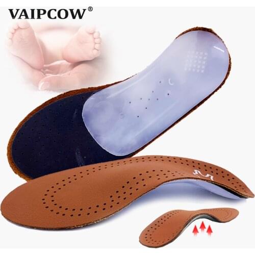 Leather Kids Orthopedic Insoles for Children Shoes Flat Foot Arch Support Orthotic Pads corrigibil Health Feet Care Insole