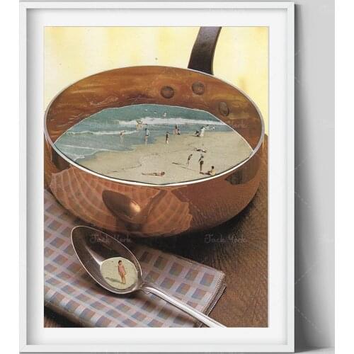 Kitchen prints, Kitchen wall art, Food art, Beach poster, Lunch, Housewarming gift