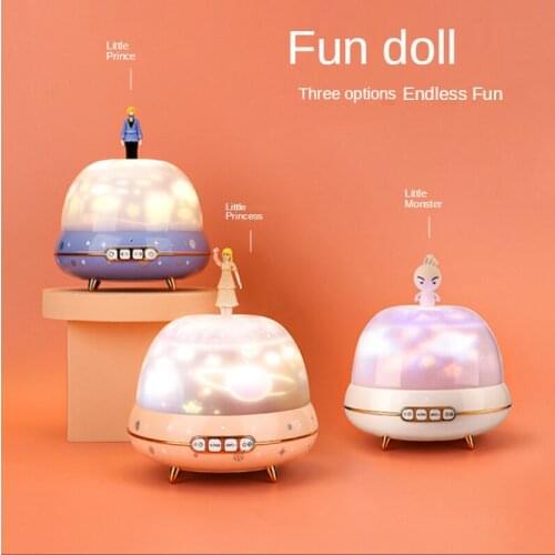 Doll Doll Music Romantic Projection Lamp USB Charging Bluetooth Starry Sky Children Girls Ocean Music Box Night Light