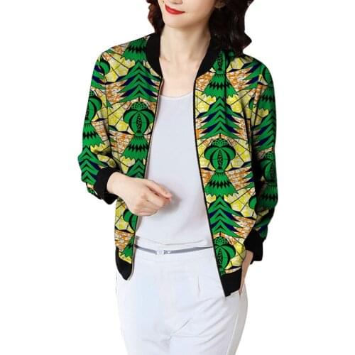 Womens Bomber Jackets Ankara Print Short Baseball Outerwear Ladys African Fashion Customized