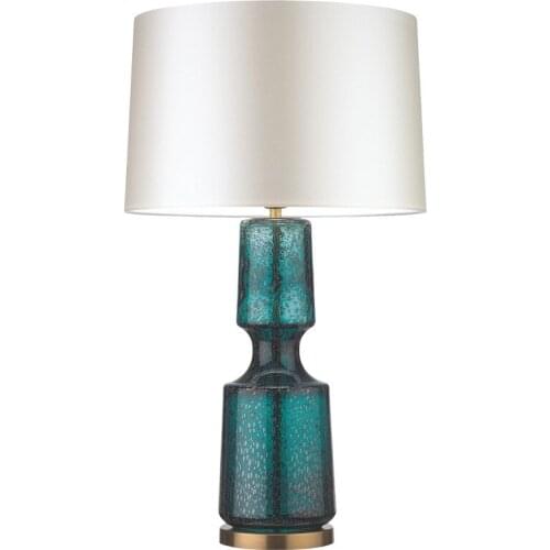 LukLoy American Retro Table Lamp for Living Room Bedroom Bedside Hotel Vintage Glass LED Table Light Creative Decorative MJ1026