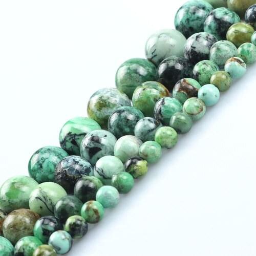 Natural Variscite Mineral African Turquoises Round Beads for Beadwork Jewelry Making Diy Bracelet Necklace 15Inches 6 8 10 12mm
