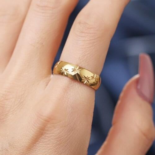 2021 NEW 316L Stainless Steel Ring Pattern Cutting Style Retro Rings For Women Wedding Party Exquisite Gifts Jewelry