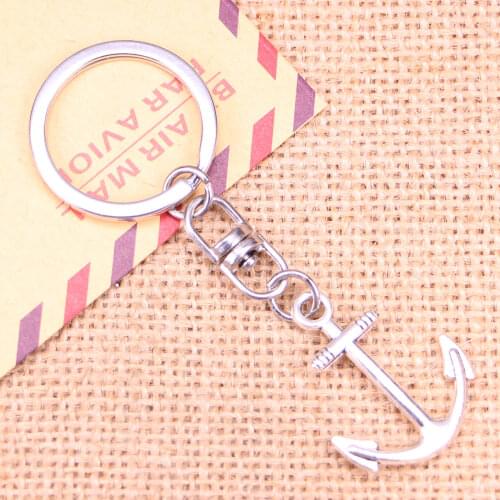 New Fashion Keychain 31x25mm anchor sea Pendants DIY Men Jewelry Car Key Chain Ring Holder Souvenir For Gift
