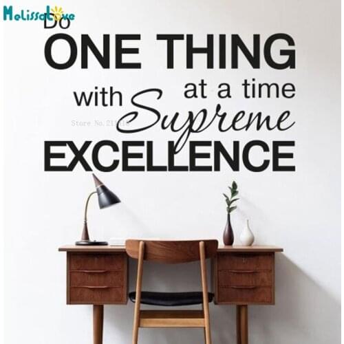 One Thing With At A Time Excellence Wall Stickers Vinyl Decal Nursery Home Living Room Bedroom Word Poster YT5702