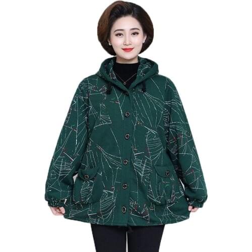 8XL Oversized & 200kg Middle-aged and Elderly Womens Coats New 2020 Autumn Winter Add Cotton Jacket Outerwear Mother Dress A169