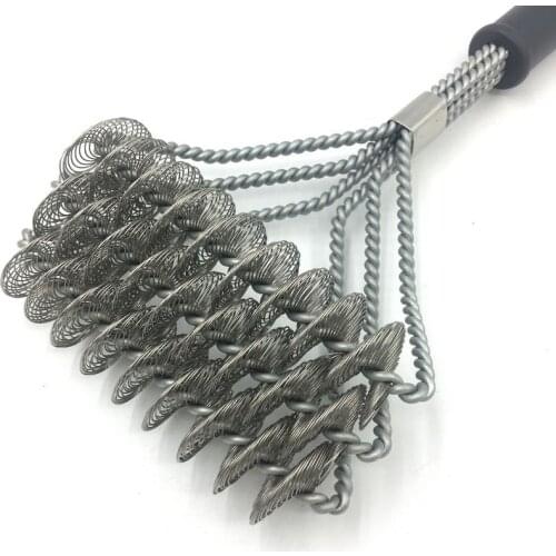Stainless Steel BBQ Brush Cleaning brush grill accessories barbecue spring horizontal grill oven cleaning brush kitchen tools