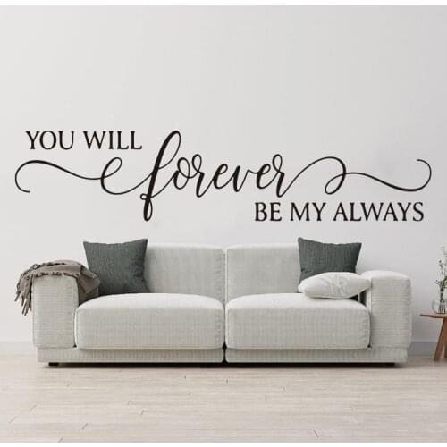 Wedding Forever Be My Always Heart Wall Sticker Family Love Couple Quote Wall Decal Bedroom Sofa Vinyl Home Decor