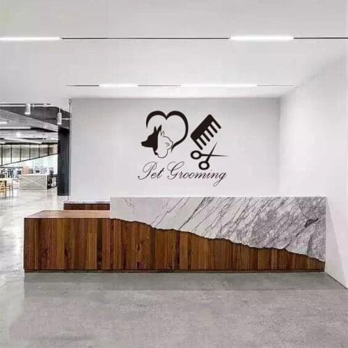 Pet Grooming Salon Dog Cat Shop Vinyl Wall Sticker Picture Wallpaper Mural for Wall Glass Decal Paper Home Decor Fresco DW0103