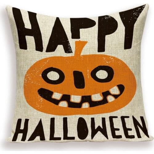 Merry Halloween Trick or Treat Cushions Cover Horror Skull Ghost Decor Pumpkin Throw Pillow Case Decoration Sierkussens Kissen