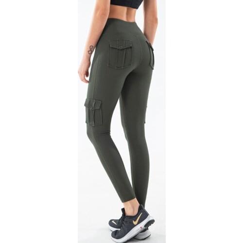 EC.MS Women Sport Leggings with 4 Pockets Yoga Pants Girls Quick Dry Stretchy GYM Daily Golf Baseball Running Tights