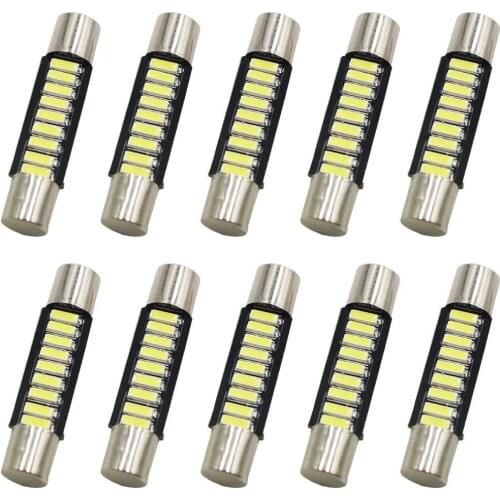 10pcs 28mm 31mm 4014 9smd Mirror Fuse Sun Visor Car 1W DC12V Interior Car LED Bulbs Lamp Interior Dome Lights Plate lamps Bulb