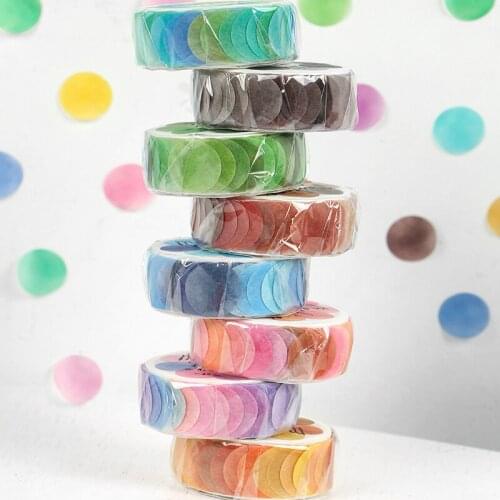 100pcs/roll Candy Colorful Dots Washi Tape Round Stickers Dot Stickers For Diy Decorative Diary Planner Scrapbooking Photo Ablum