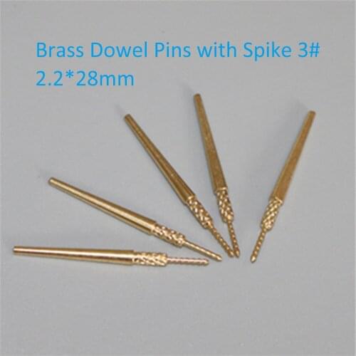 1000 Pcs/Bag Brass Dowel Pins with Spike Lab Tools 3 # Dental Pitch Brass Pins 2.2 * 28mm Dental Lab Material