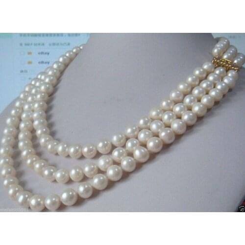11-12mm White Akoya Cultured Pearl Necklace 18"