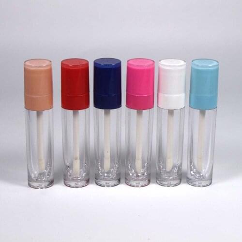 20pcs 6ml plastic empty lip gloss tube six color cosmetics packaging with brush