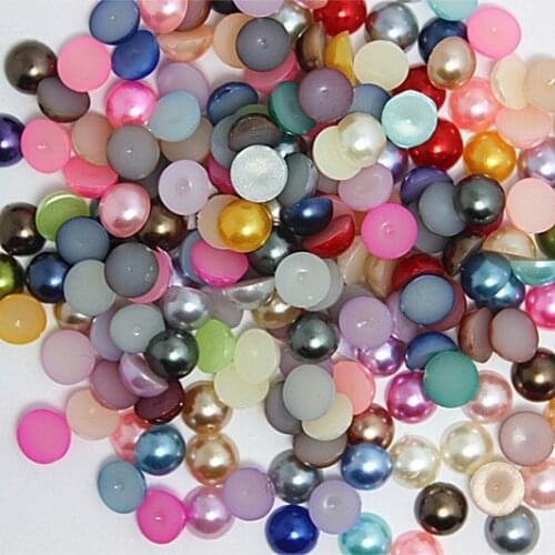 2000pcs 8mm mixed colors imitation pearls half round flatback pearls for DIY jewelry making,DVJ8