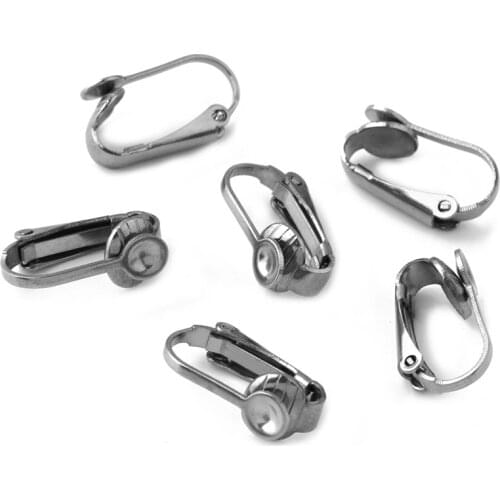 20pcs 2018 new listing DIY pure stainless steel 5MM bowl cup popular stretch ear clip time gem tray