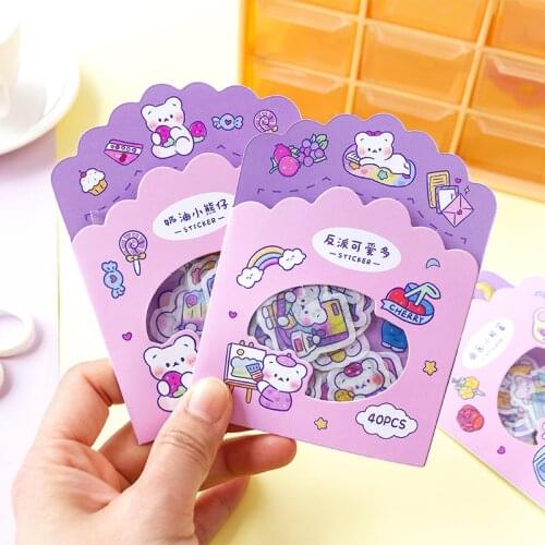40 pcs/lot Cute planet bear Decorative Stickers Scrapbooking Stick Label Diary Stationery Album Kawaii Party sticker