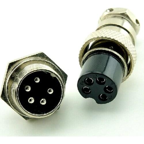 5pcs Aviation Plug 5 Pins Male Female Panel Metal Wire Connector 16mm GX16-5