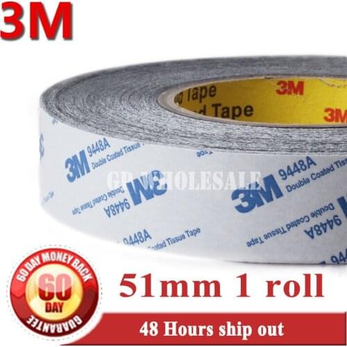 51mm* 50 meters for phone Tablet Screen Panel DIY Repair Black Sticker Original 3M 9448AB black