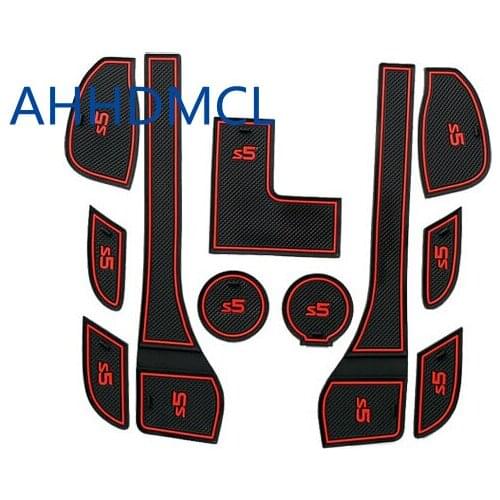 Car Anti-Dirty Pad Door Groove Gate Slot Cup Armrest Storage Pad Anti-Slip Mat For Luxgen S5 2013 2014 2015