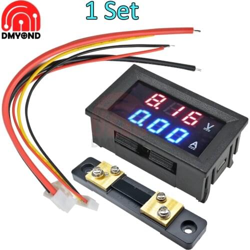Dc 100v 50a Digital Voltmeter Ammeter Volt Amp Meter Voltmeter Ampermeter + 50A75mV FL-2 50A 75mV Shunt Voltmeter Car Module