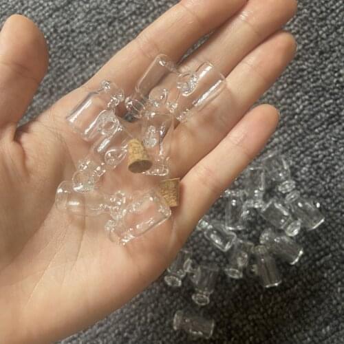 Flagon Cork Stopper Small Empty Glass Bottle Tiny Glass Jars With Cork Decorative Wish Glass Jars Wedding Holiday Mini Container