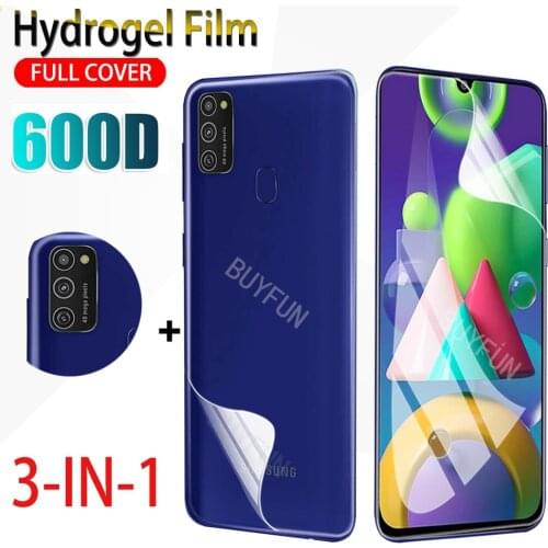 For Samsung Galaxy M21 3-IN-1 Hydrogel film for Galaxy m21 M 21 camera screen protector protective for Galaxy M30S M31 M51 M80S