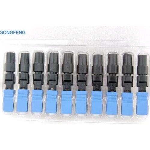 GONGFENG 100pcs New SC Optic Fiber Fast Connector FTTH SC/UPC Single Mode Quick Connector Special Wholesale