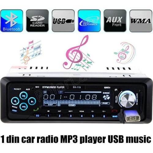 Hot sale Mini Mp3 Player Bluetooth 12V FM Radio Mp3 Music Player Support Bluetooth USB/SD MMC Port Car Electronics In-Dash 1 DIN