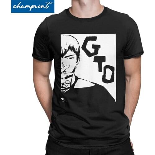 GTO Great Teacher Onizuka T Shirts for Men Cotton Funny T-Shirt Crew Neck Japan Manga Tees Short Sleeve Clothes Printing