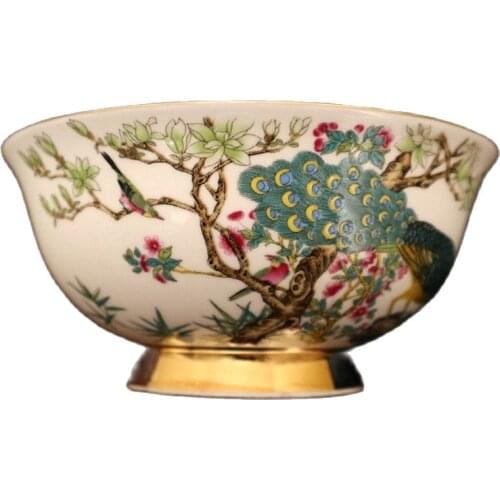 Chinese old porcelain Pastel Flower-bird pattern bowl