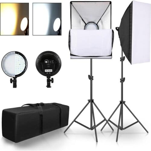 Softbox Lighting Kit 50CM*70CM 45W Bi-Color Dimmable LED Photography Studio Lighting Kit for Photo Studio Video Shooting