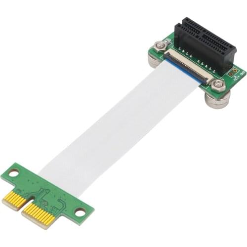 PCI-E 1X Slot 36Pin Riser Card Extender Lead for PC PCI-Express 1X Extension Ribbon Flex Cable with 3.3V Power LED+Magnetic Foot