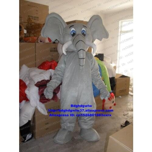 Grey Elephant Elephish Mascot Costume Adult Cartoon Character Outfit Suit Company Celebration Costume Dressed As Mascot zx906