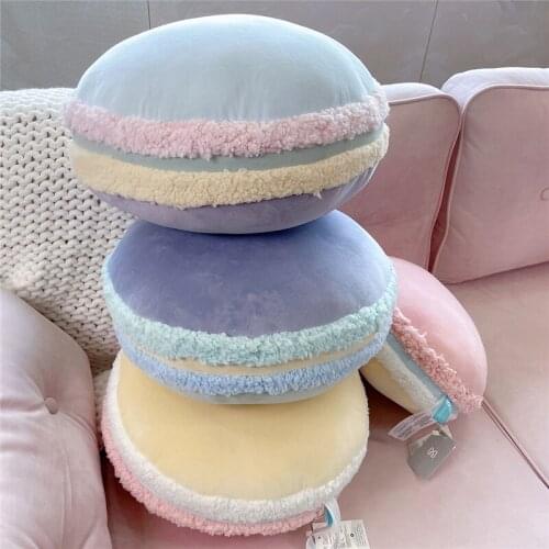 Round Soft Plush Filled Pillow Soft Cushion Macaron Marshmallow Children Photography Shooting Props Dessert Table Bedroom Decor