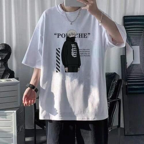 Harajuku Mens tshirt Jujutsu Kaisen Printed Unisex Short Sleeve T shirt Cool Cartoon Anime Casual T-shirt Male Streetwear Tops