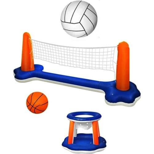 Cheap Price Inflatable Volleyball Ball Set and Basketball Hoop Pool Toys for Kids and Adults