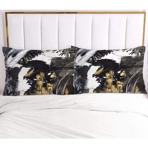 Pillow Cases Bedding 2PCS PillowCase For Bedroom,Home Decoration 70x70cm 50x75cm 50x70cm 80x80cm Pillow Cover Ink Black