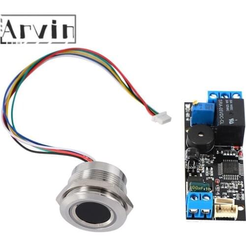 K202 DC12V low power fingerprint control board + R503 fingerprint module, circular fingerprint recognition module