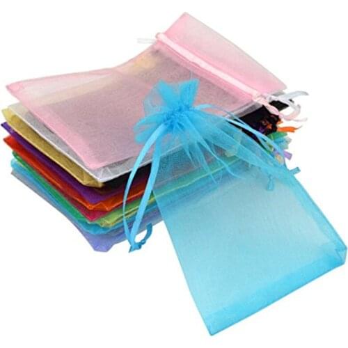 50pcs Jewelry Gift Bag 7x9 9x12 10x15 13x18CM Jewelry Packaging Organza Bags Favor Wedding Christmas Gift Packaging Bags 5Z