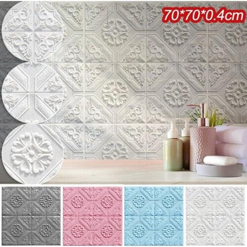 3D Wall Stickers Self-Adhesive Tile Waterproof Foam Panel Living Room TV Background Protection Wallpaper DIY Home Decor