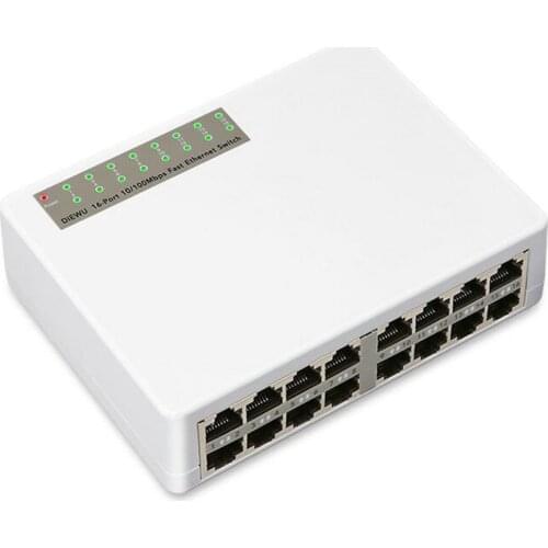 16 Ports Fast Ethernet LAN RJ45 Vlan 10/100Mbps Network Switch Switcher Hub Desktop PC