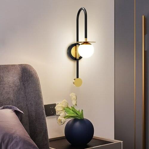 Nordic Bedroom Bedside Led Wall Lamp Modern Minimalist Light Luxury Living Room Corridor Aisle Lamp Creative Background Lamp