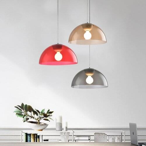 Modern Pendant Light Nordic Semicircular Acrylic Hanging Lamp Dining Room Furniture Bar Living Room Decoration Led Light Fixture