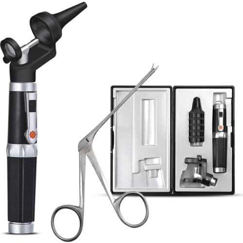 Ear Cleaning Speculum Device LED Nose Earwax Remover Tweezer Hartman Micro Endoscope Alligator Crocodile Forceps Otoscope Set