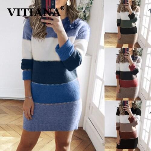Модные вязаные платья VITIANA China At AliExpress