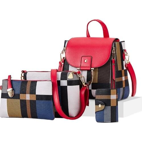 Large Capacity Women Bag Fashion Shoulder Bags for Women 2019 Wallet Ladies Leather Tote Luxury Brand 4 Psc/set Womens Handbags